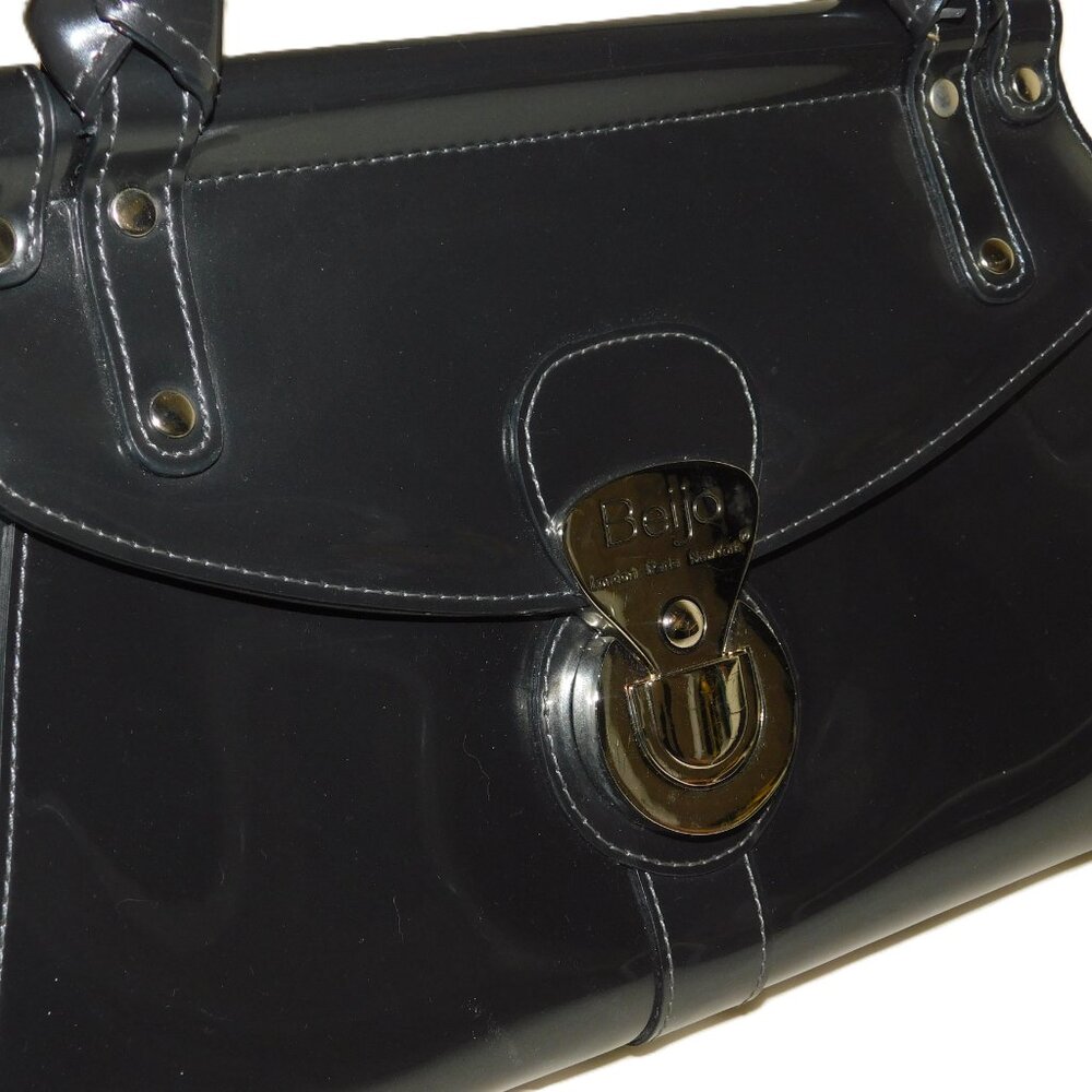 Beijo London Paris New York Handbag Charcoal Gray Purse - Picture 6 of 15